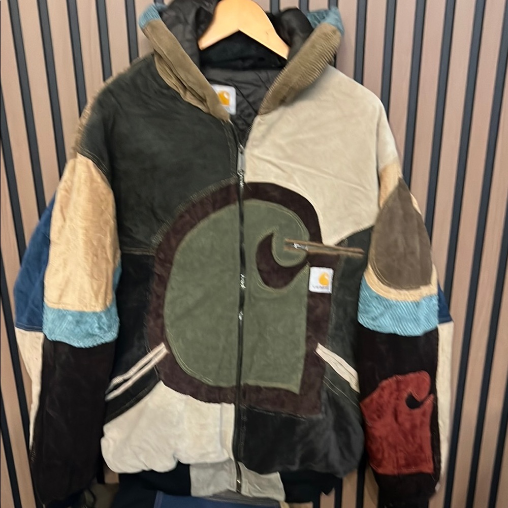 Carhartt Corduroy Multicolor Patchwork Hooded Jacket